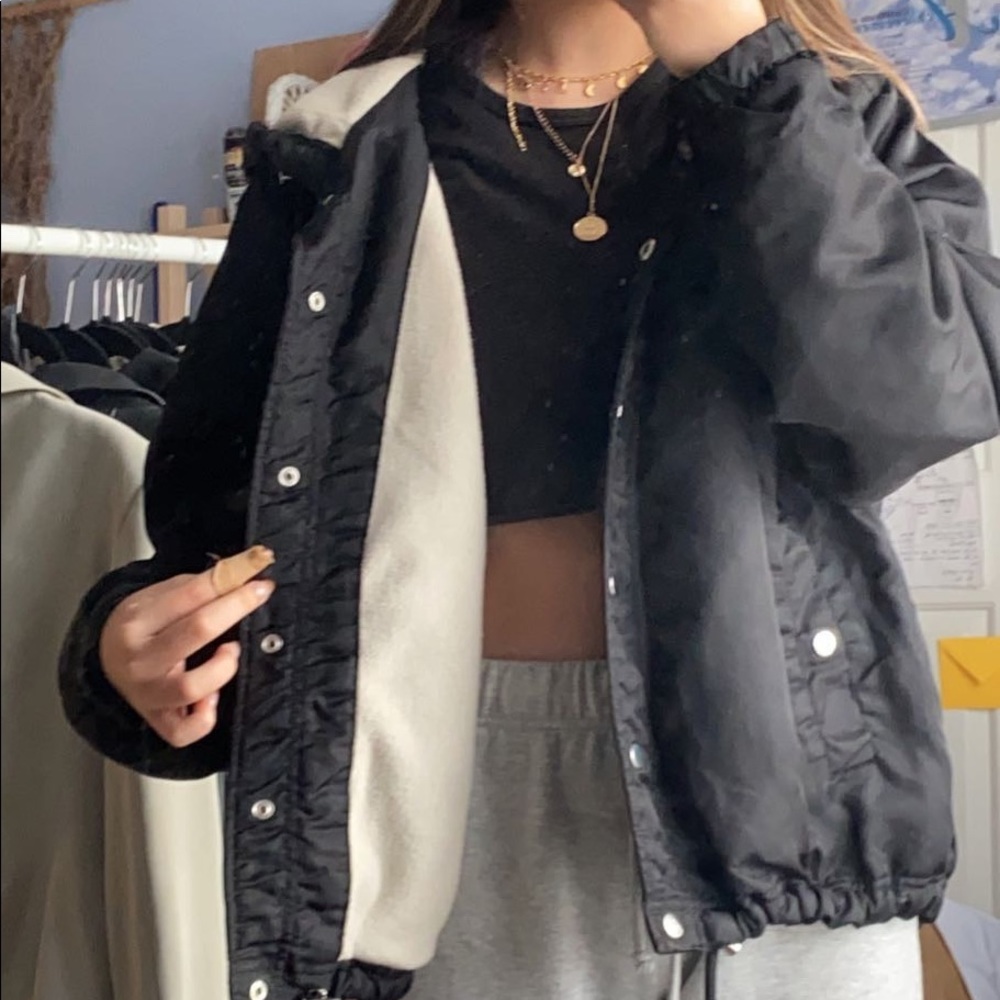 black button down jacket